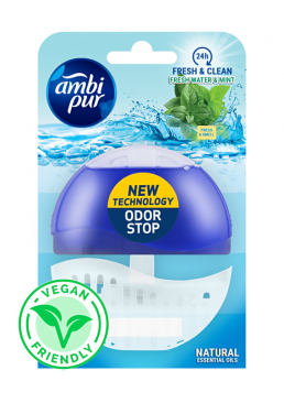 Підвісний блок для туалету Ambi Pur Odor Stop 5в1 Свіжа вода і м’ята, 55 г